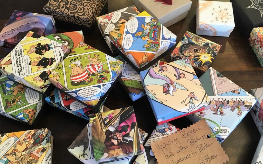 Upcycling Geschenkboxen aus Comics
